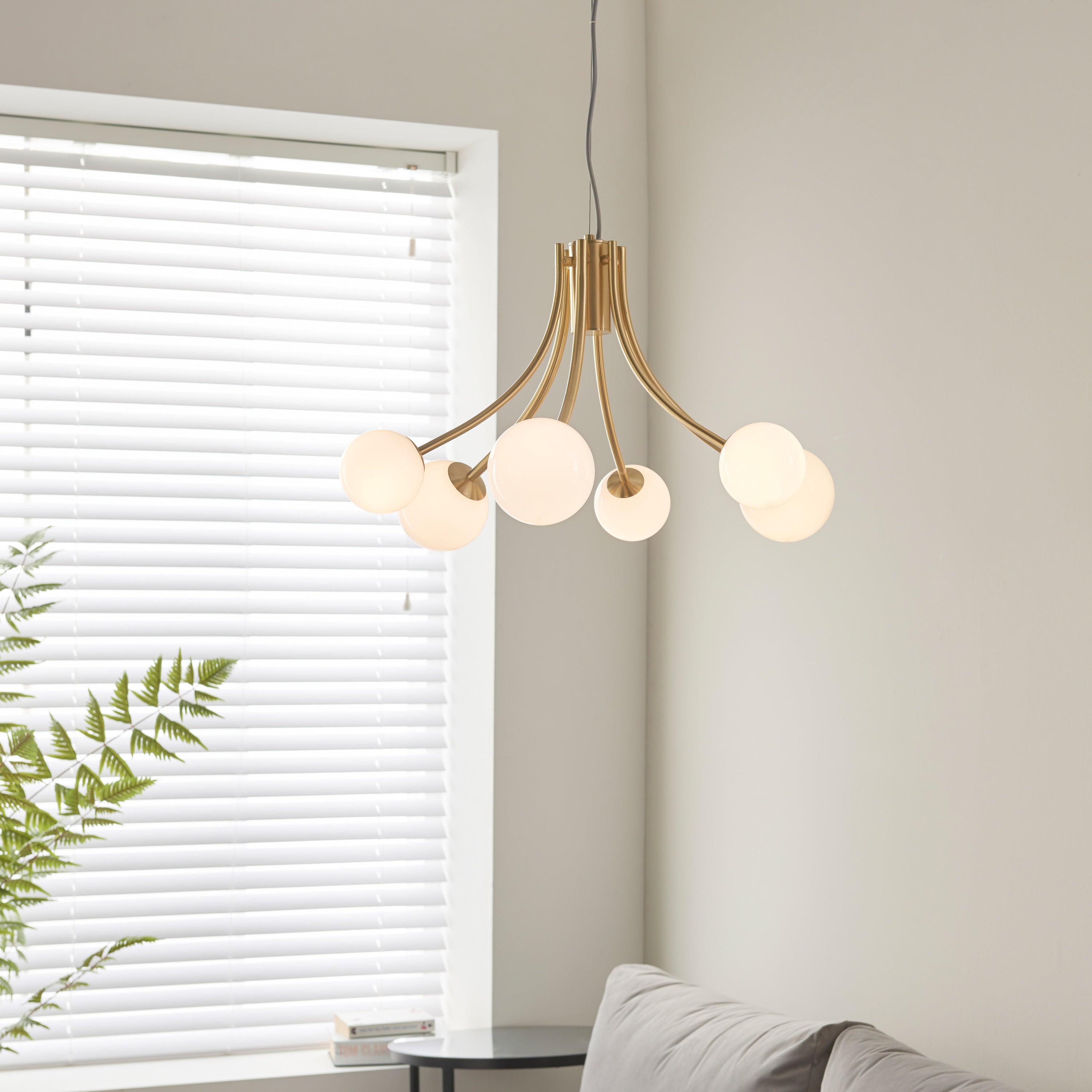 Mave Gold Orb LED Pendant Light | 6 Lights